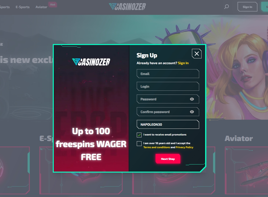 Casinozer - 20 Giros Gratis