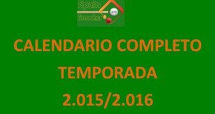 Calendario Temporada 2.015/2.016